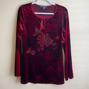 Simply Suzie Velour Red Top